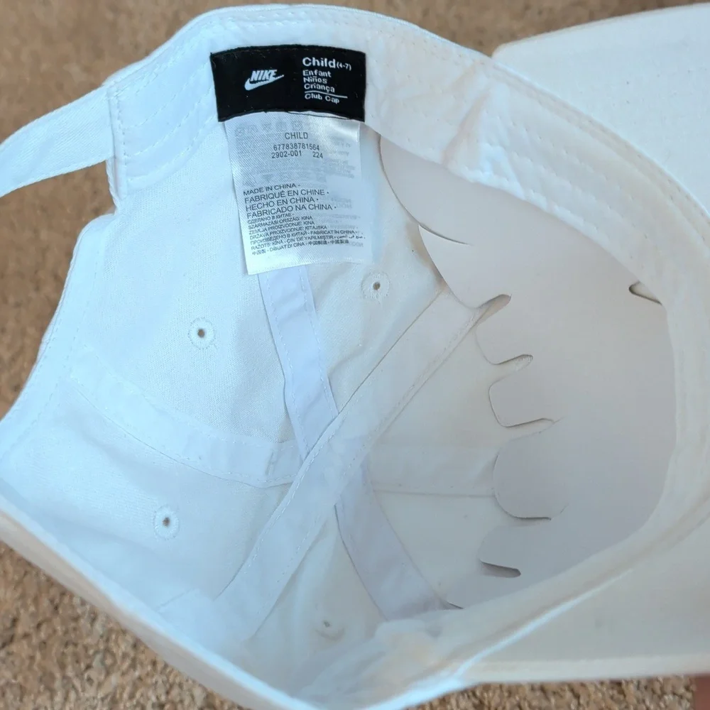 NWT Kid's/Child Youth Club Cap - White